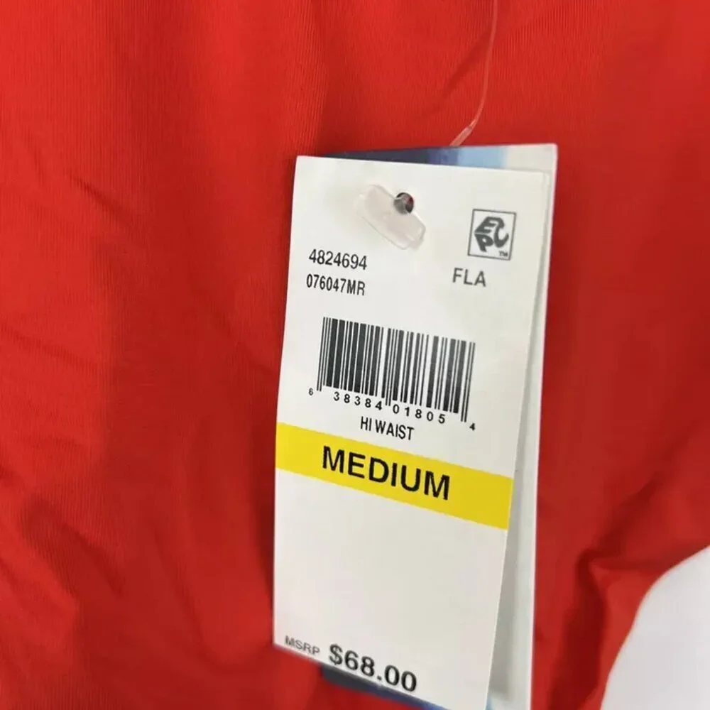 Isabella Rose Women’s Red High Rise Bikini Bottom Size M